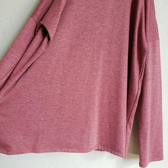 Pink Rose Cold Shoulder Long Sleeve Top Soft Knit Keyhole Back Women's Large NEW - Picture 4 of 10